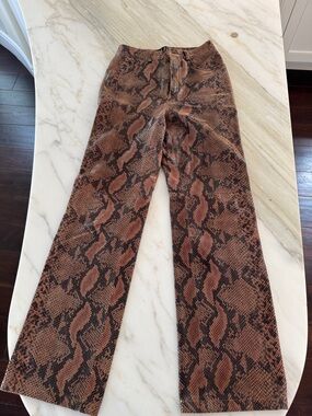 Reformation Snake Print Straight Leg Pants